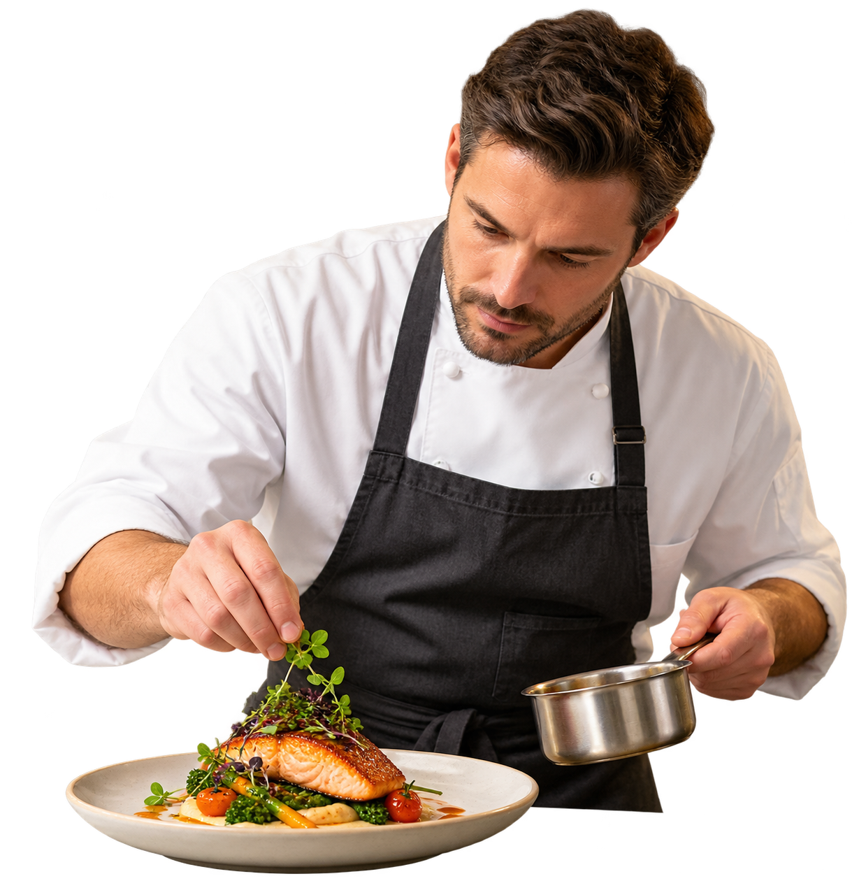 Chef finalizando um prato