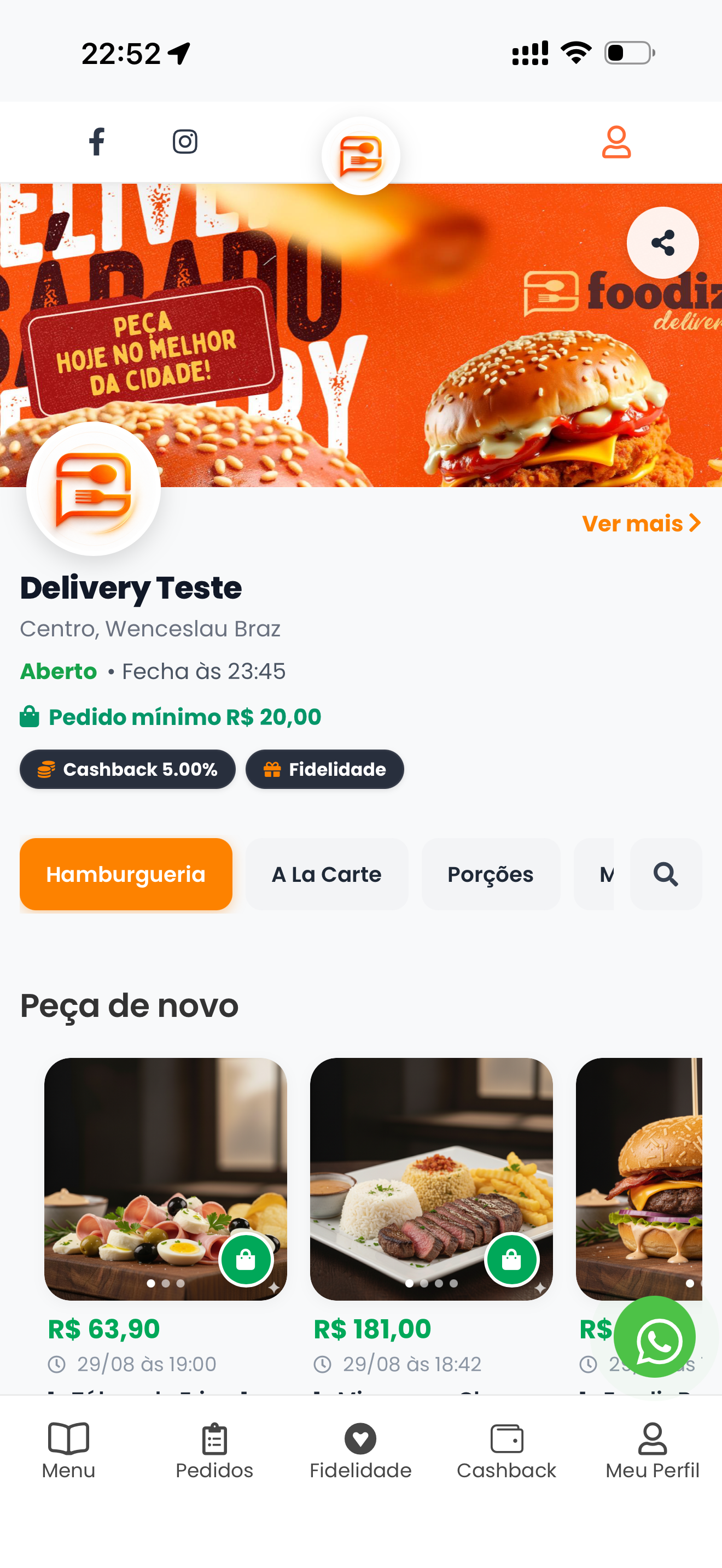 App de pedidos Foodiz